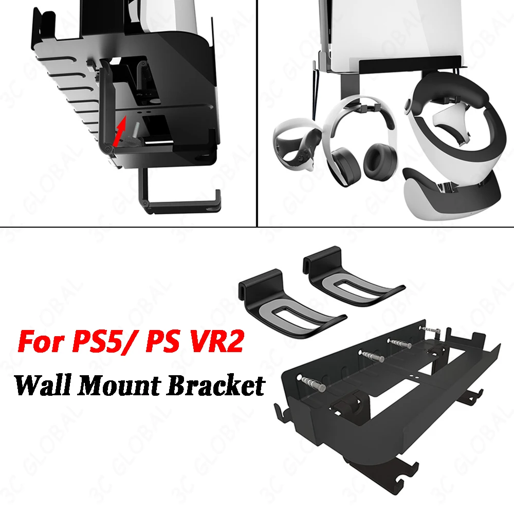 Wall Mount Storage Bracket For PS5 Console For PS VR2 Wall Mount Holder Game - £18.99 GBP+