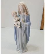 VTG Homco 1464 stamped Madonna &amp; Child Mary Jesus statue blue &amp; white fi... - £19.01 GBP