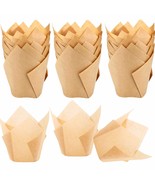150Pcs Tulip Cupcake Liners Natural Baking Cups Muffin Paper Liner Greas... - £18.76 GBP