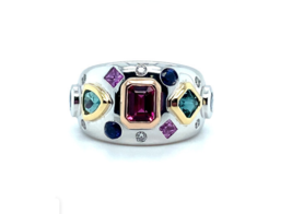 Multi Gemstone Ring, Multi Stone Ring, Cocktail Ring, Statement Ring for Women - £110.68 GBP