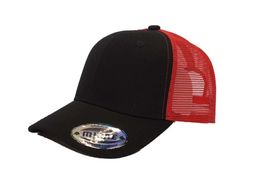 Black Red - Trucker Hat Cotton Mesh Solid Polo Style Baseball Cap - £14.68 GBP