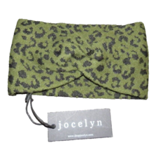 Joceyln Nordstrom Green Leopard Wool Cashmere Blend Metallic Jacquard He... - $39.99