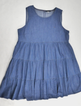 Tommy Hilfiger  Blue Sleeveless Chambray Tiered Tent Dress Women&#39;s Size 16 - £31.23 GBP