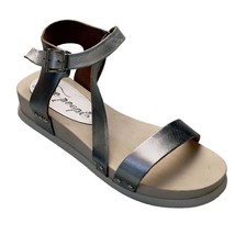 FREE PEOPLE Womens Shoes Sandals Silver Metallic Leather Size 7-7.5 - £17.78 GBP