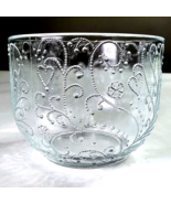 Antique EAPG pressed glass bowl 4.5x3.5 inches  1900s Beaded Floral Plan... - £23.75 GBP