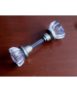 Vintage Clear Glass Door Knobs With Threaded Shaft - £11.75 GBP