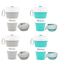 BEQU 550ml/18 fl oz Silicone Coffee Mug - Set of 4 (2 Gray, 2 Turquoise) - $61.70 CAD