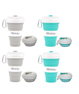 BEQU 550ml/18 fl oz Silicone Coffee Mug - Set of 4 (2 Gray, 2 Turquoise) - $61.70 CAD