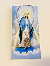 MIraculous Medal Pendant Necklace &amp; Prayer Card, New #AB-281-R2 - €5,18 EUR