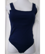 Gap Body cotton rib thong logo bodysuit Size Large Blue - $15.79