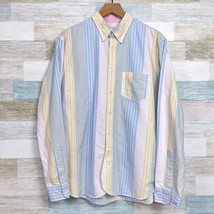 Brooks Brothers Red Fleece Pastel Striped Oxford Shirt Blue Pink Vintage... - $49.49