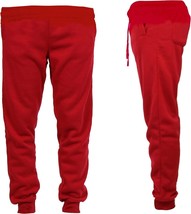 Galaxy by Harvic Mens Slim Fit Fleece Jogger Pants Size Large Color Red - £43.51 GBP