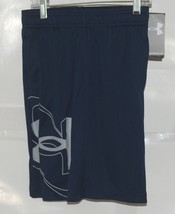Under Armour Navy Blue Gray Boys Youth Small Loose Fit Shorts image 1