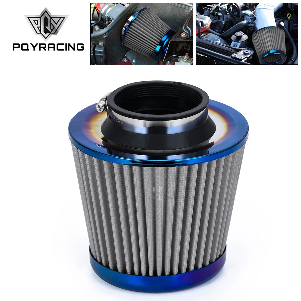 Burnt Blue 3&quot; 76mm Power Intake High Flow Cold Air Intake Filter Cleaner Racing - £12.61 GBP