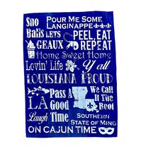 Cotton Wall Hanging Louisiana Cajun Cobalt Blue and White Kitchen Print ... - $183.79 MXN