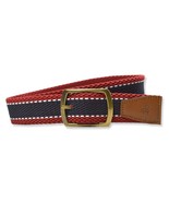 Brooks Brothers Mens Red Navy Stiped Nylon Blend Woven Belt, Medium M BB... - $94.11 CAD