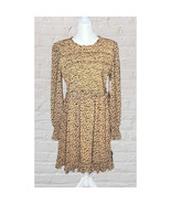 NWT! RACHEL PARCELL Tan Animal Floral Long Sleeve Fit &amp; Fit Dress Sz Large - $48.00