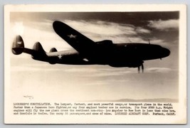 Avaiation RPPC Lockheed&#39;s Constellation Cargo or Transport Plane Postcard E27 - £14.57 GBP