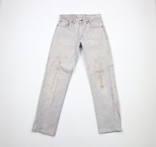 Vintage 80s Levis 506xx Mens 32x32 Thrashed Straight Leg Denim Jeans Gray USA - £55.35 GBP