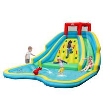 Inflatable Mighty Water Slide Park Bouncy Splash Pool Climbing Wall w/ T... - £367.53 GBP