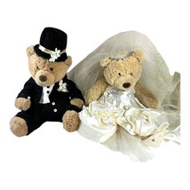 Aeropostale Plush Bride Groom Teddy Bears Set Wedding Gift Handmade Outfits READ - £35.12 GBP