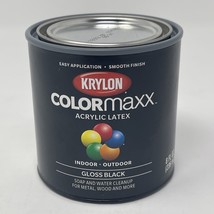 Krylon K05605007 Colormaxx Acrylic Latex Paint, Gloss, Black 1/2 Pint 8 oz. - £6.63 GBP