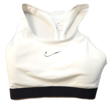 Nike Dri Fit Sports Bra Womens Small White Black Wide Straps Round Neck ... - $9.91