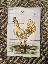 Vintage delft Style Tile Panel Mural Hen Rooster Bird Chicken 5x5” Tiles - £148.73 GBP