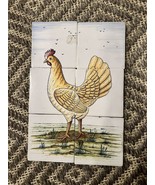 Vintage delft Style Tile Panel Mural Hen Rooster Bird Chicken 5x5” Tiles - £145.47 GBP