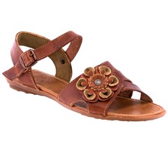 Womens Authentic Mexican Sandals Huaraches Leather Flower Open Toe Cogna... - $34.95