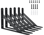 10 Inch Shelf Brackets, 6 Pack Heavy Duty with Screws ( Black) - $41.71