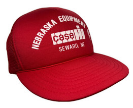 Vintage Case IH Hat Cap Nebraska Equipment Seward NE Snap Back Red Mesh Trucker - £15.77 GBP