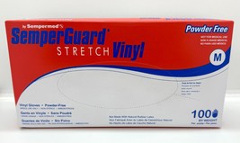 Semper Guard Stretch Vinyl Gloves - Powder Free - Medium - Case of 10 boxes - $45.82