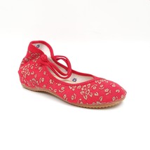 Callixte Women Slip On Mary Jane Flats Size US 8.5 Red Beige Floral Fabric - £6.24 GBP