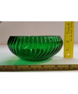 Vintage Anchor Hocking Forest Green 6.5 inch Swirl Cupped Bowl - £11.78 GBP
