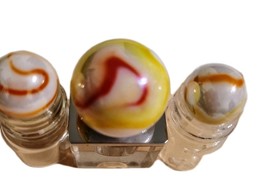 12 Old Vintage Orange Yellow White Swirl 1 Large Marbles Lot - $245.33 MXN