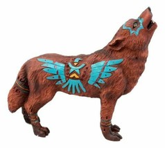 Eagle Vision Native Tribal Howling Wolf Totem Spirit Figurine Collection 6.25&quot;L - £21.57 GBP