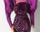 1993 Mattel Blonde Hair Barbie Articulated Purple Fashion Avenue Dress A... - $14.84