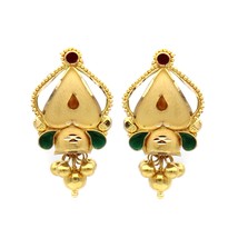 22k yellow Gold Earrings with hanging beads, indian gold earrings with m... - £398.73 GBP