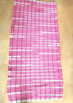 New Pink and White Woven Loomed Rag Rug 48 x 23 inches Machine Washable USA Made - £30.82 GBP
