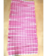 New Pink and White Woven Loomed Rag Rug 48 x 23 inches Machine Washable ... - £30.18 GBP