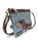 NEW Chala Dog Series Crossbody Purse, Blue &amp; Brown Vegan Leather, Outsta... - $829.22 MXN
