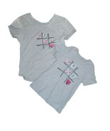 Mother Daughter Matching Tee Shirts Tic Tac Toe Hearts Womens L Girls 10 12 - £6.73 GBP