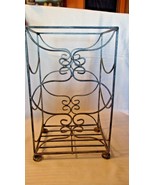 Silver Metal 3 Bottle Tabletop Wine Rack Freestanding, Scroll Design - $57.00