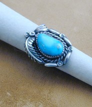 Gorgeous Sterling &amp; Turquoise Native American Ring 5.5 - £31.35 GBP