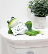 Corny Green Frog With Hello Sweet Cheeks Sign Decorative Toilet Topper F... - €19,70 EUR