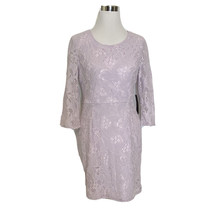 New Lulus Dress Womens Large Purple Lace Overlay Work Party Lavendar - $527.50 MXN