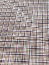 Plaid Cotton Fabric 17 Inches long Tan/Brown/Red Checkered Pattern Sewing Craft - £4.44 GBP