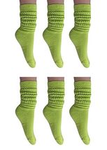 AWS/American Made 6 Pairs Women&#39;s Long Cotton Heavy Slouch Socks Shoe Size 5 to  - £27.07 GBP