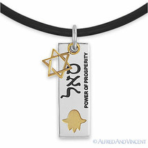 Stainless Steel Star of David Magen Pendant Power of Prosperity Judaica Necklace - £17.51 GBP